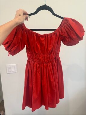 Abercrombie & Fitch Bright Red Elastic Waist Mini Skirt